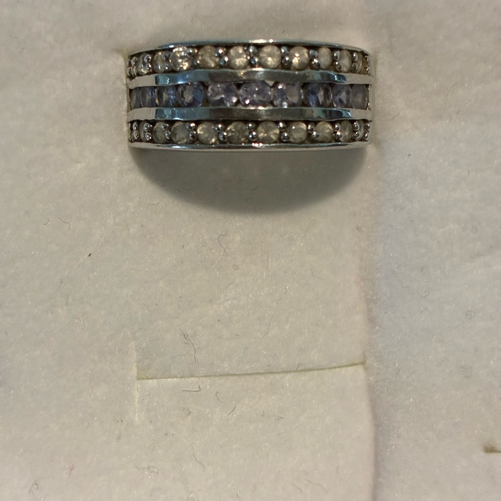 Elegant Sterling Silver and CZ Band Ring